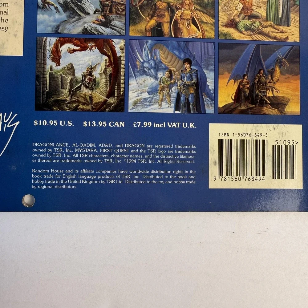 Vintage 1995 Dragonlance & Other Worlds Wall Calendar TSR Fantasy Dragon Art D&D